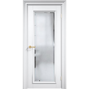 Межкомнатная дверь эмаль Дверцов Болонья 1 RAL 9003 остеклённая