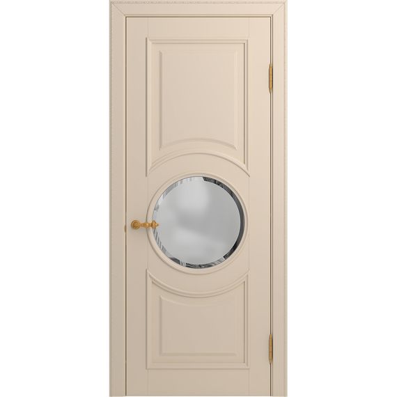 Межкомнатная дверь массив бука Viporte Лацио Амбиенте ваниль остекление 4