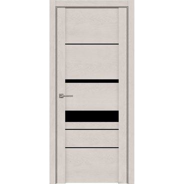 Межкомнатная дверь UniLine Soft touch 30023 софт бьянка с чёрным стеклом