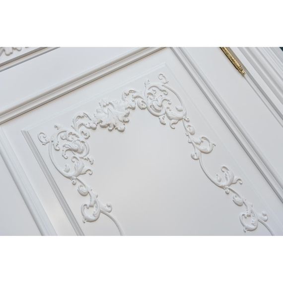 Дверь массив бука Лацио Ампир белая эмаль глухая