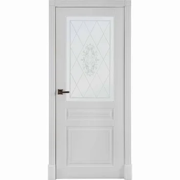 Межкомнатная дверь эмаль Турин белая остеклённая