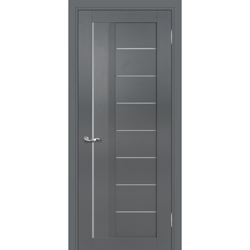 Межкомнатная дверь экошпон Profilo Porte PSC-17 графит стекло сатинат белый