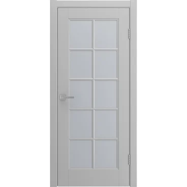 Межкомнатная дверь Аура светло-серая эмаль со стеклом