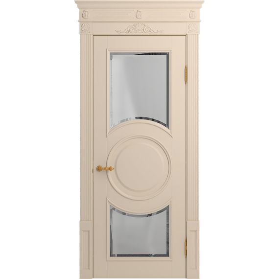 Межкомнатная дверь массив бука Viporte Лацио Амбиенте ваниль остекление 5