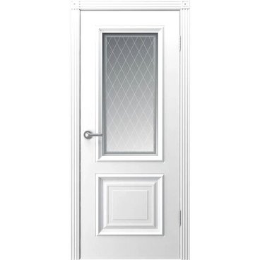 Межкомнатная дверь эмаль Акцент белая со стеклом 4
