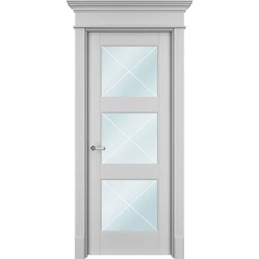 Межкомнатная дверь эмаль Ofram Танжер 33X белая остеклённая