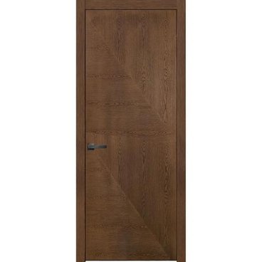 Межкомнатная дверь массив дуба шпон ясеня Флэт-6 медовый глухая