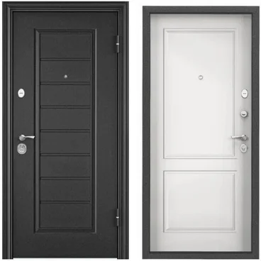 Входная стальная дверь Torex Delta 100 VDM-2 тёмно-серый букле графит D-27 КТ белый