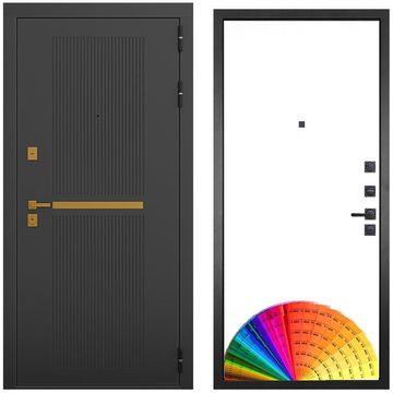 Входная дверь Артдеко чёрный силк панель МДФ под покраску