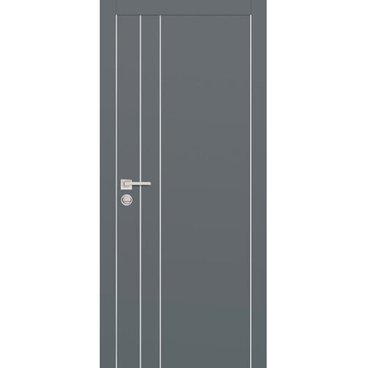 Межкомнатная дверь экошпон Profilo Porte PX-14 графит с алюминиевой кромкой с 4-х сторон