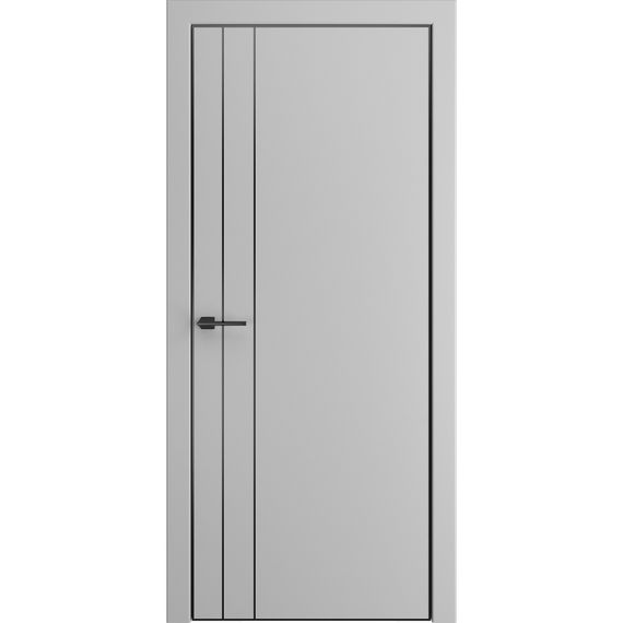 Фото двери пэт Премьер-4 серый AL Black глухая