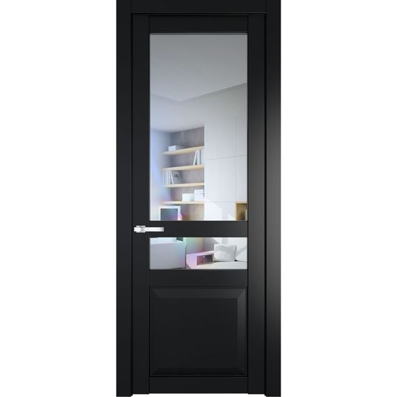 Межкомнатная дверь 1.5.4PD блэк остеклённая