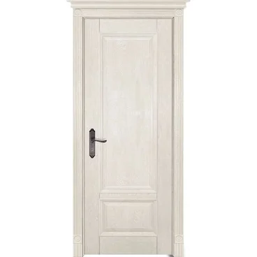 Межкомнатная дверь массив дуба ОКА Аристократ №4 эмаль слоновая кость глухая