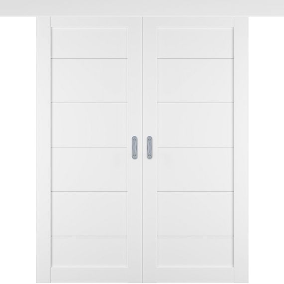 Фото обратной стороны двустворчатой двери купе 501.2 белый снежный с зеркалом с одной стороны