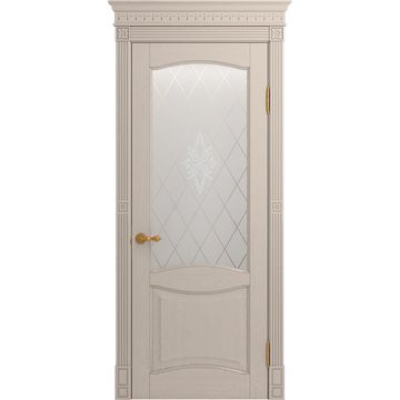 Межкомнатная дверь массив дуба Viporte Классика 2 прованс глянец остеклённая