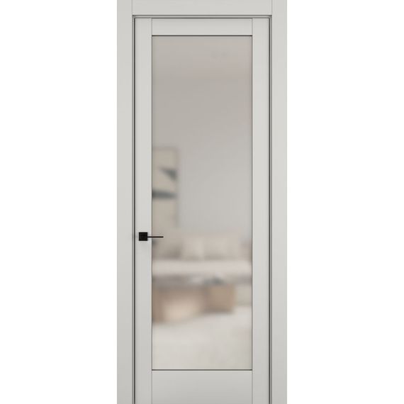 Фото межкомнатной двери керамик NC 8 слоновая кость остеклённая