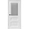Межкомнатная дверь эмаль Кардинал 1/2 белая остеклённая
