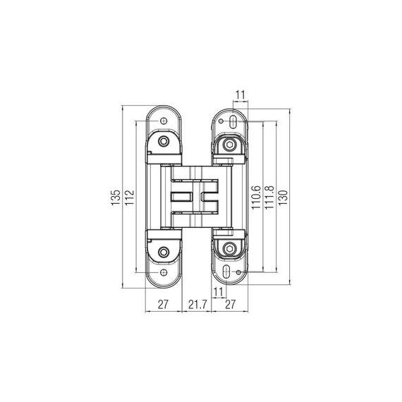 Петля дверная скрытая KUBICA Hybrid K2760 с накладками