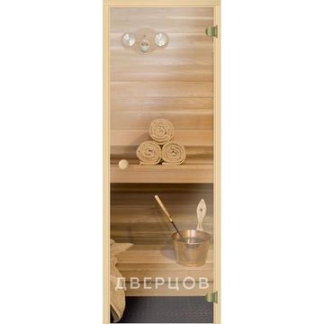 Дверь для сауны прозрачная ручка кноб