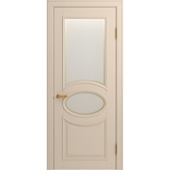 Межкомнатная дверь массив бука Viporte Лацио ваниль остеклённая