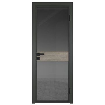 Межкомнатная алюминиевая дверь 6AG серая ночь остеклённая