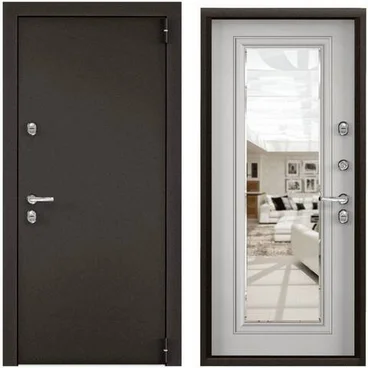 Входная стальная дверь Torex Snegir Arctic MP коричневый букле ПВХ КТ белый SA-CM