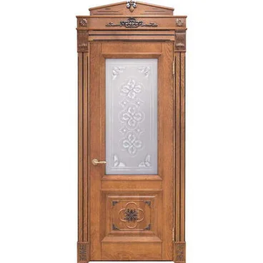 Дверь массив дуба Монако табачный остеклённая