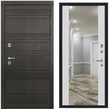 Входная дверь Министр ПВХ горький шоколад панель зеркало INFINITY