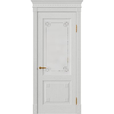 Межкомнатная дверь массив дуба Viporte Флоренция бьянко остеклённая