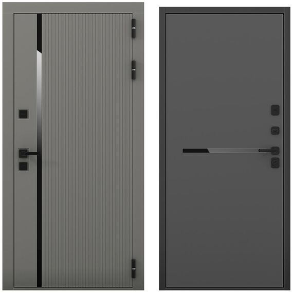 Входная дверь Пиано S антрацит силк панель горизонт антрацит