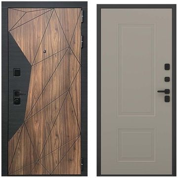 Входная дверь Континент американский орех чёрный кварц панель кобальт
