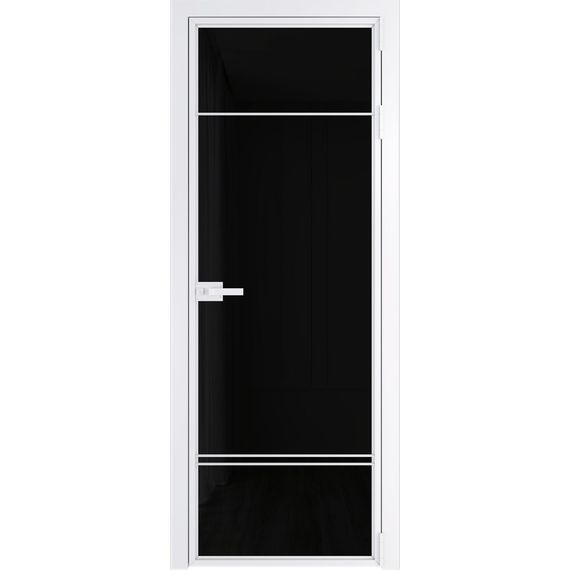 Алюминиевая межкомнатная дверь 4AХ вайт остеклённая