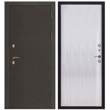 Входная уличная дверь Термо 3 антик тёмное серебро ПВХ меламин венге светлый