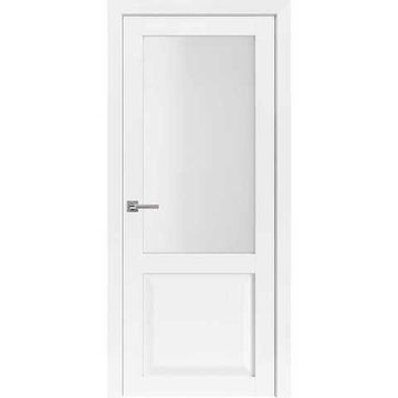 Межкомнатная дверь экошпон 82002 лофт белый остеклённая