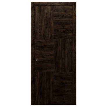 Межкомнатная дверь массив дуба Alvero Флэт-III орех чëрный глухая