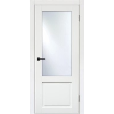 Межкомнатная дверь эмалит Классик 2 белый остеклённая