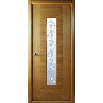 Межкомнатная дверь шпон Классика Люкс дуб остеклённая