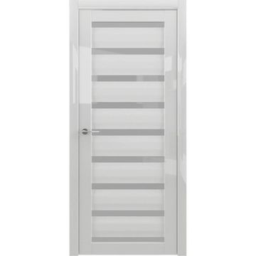 Межкомнатная дверь глянцевая Albero Сидней глянец белый стекло матовое