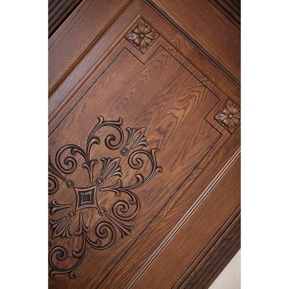 Межкомнатная дверь массив дуба Viporte Флоренция Декор табачный глухая