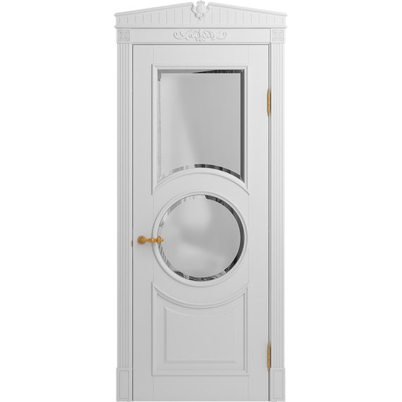 Межкомнатная дверь массив бука Viporte Лацио Амбиенте белая эмаль остекление 2