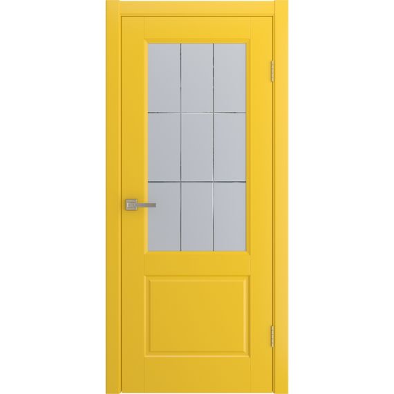 Фото двери Патриция желтая эмаль RAL 1018 со стеклом