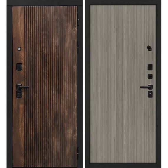 Входная дверь Лофт-1 дуб коньяк патина панель гладкая эвкалипт португальский
