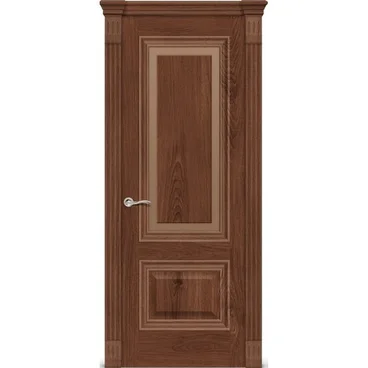 Межкомнатная дверь шпон Элеганс 4 дуб миндаль остеклённая