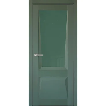 Межкомнатная дверь экошпон Perfecto 106 barhat green остеклённая