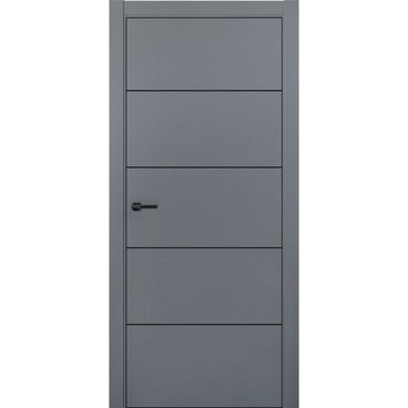 Межкомнатная дверь ПЭТ Silk-4 графит кромка ABS чёрная молдинг