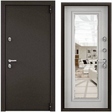 Входная стальная дверь Torex Snegir PRO MP коричневый букле ПВХ КТ белый S60-M