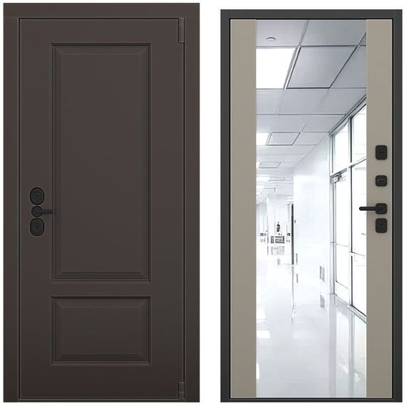 Входная дверь Шэбби амаретто силк панель зеркало Maxi варм грей