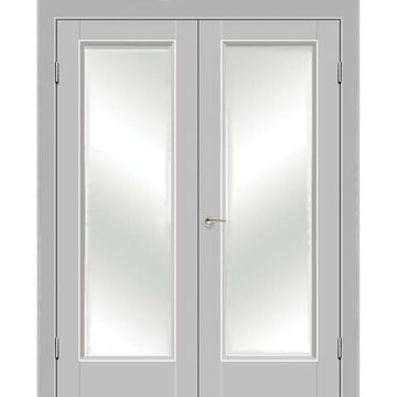 Двустворчатая распашная дверь Кобальт 42 манхэттен остеклённая