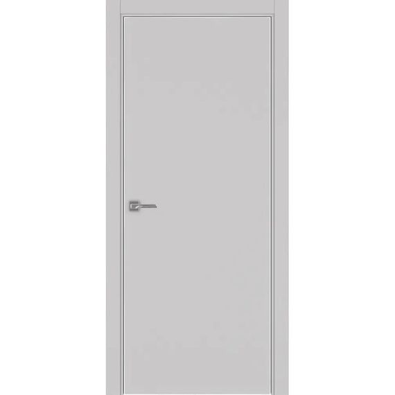 Межкомнатная дверь экошпон Неаполь 1 пепельный алюминиевая кромка глухая