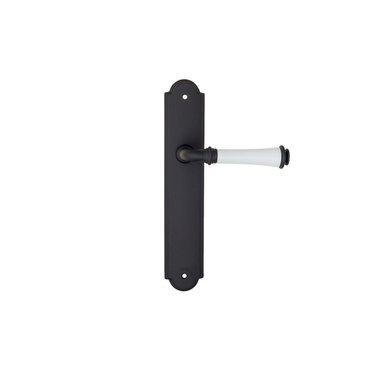 Ручка на планке для межкомнатной двери Gracia Ceramica Bianco PL257-NM чёрная матовая